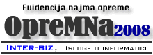 OPREMNA - evidencijski sustav za najam opreme i pomoćnog pribora - građevinska oprema i slično - automatska izrada računa