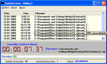 RadioArchive 2.0 - simply create digital archive recording of your radio station program